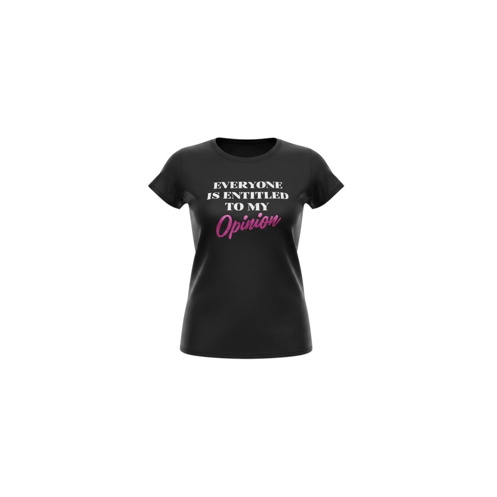 Wound Up Graphic Tee Juniors Medium Black Everyone Is Entitled To My Opinion
